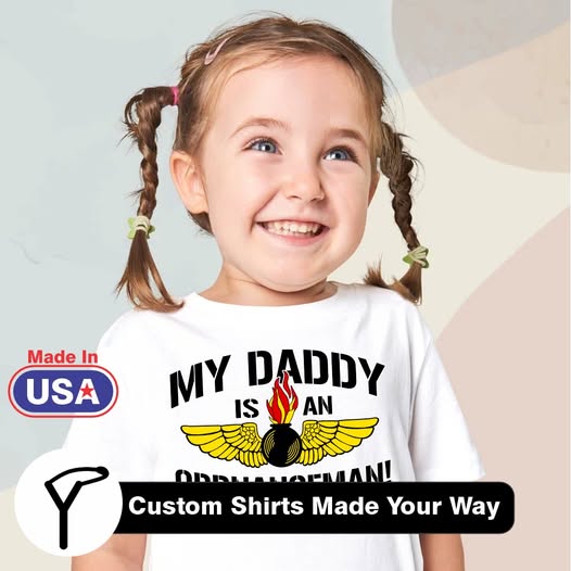 Lucky Shot Tees My Daddy is an Ordnanceman Youth T-shirt