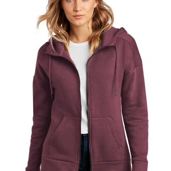 Women's Perfect Weight Fleece Drop Shoulder Full Zip Hoodie Thumbnail