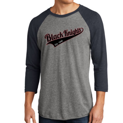 VFA 154 Black Knights  - Unisex Tri Blend 3/4 Sleeve Raglan Tee Thumbnail