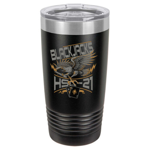 USN HSC 21 Blackjacks Squadron - 20 oz. Hot/Cold Insulated Tumbler Thumbnail