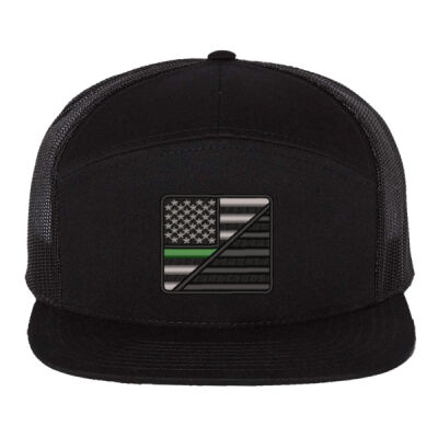 Military Flag Patch Trucker Cap - Support Our Troops - 7- Panel Trucker Cap Thumbnail