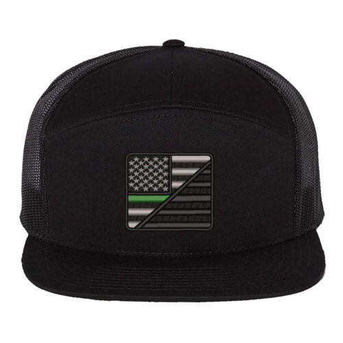 Military Flag Patch Trucker Cap - Support Our Troops - 7- Panel Trucker Cap Thumbnail