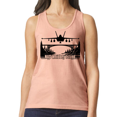 NAS Whidbey Island Growler - Softstyle Women's CVC Racerback Tank Thumbnail
