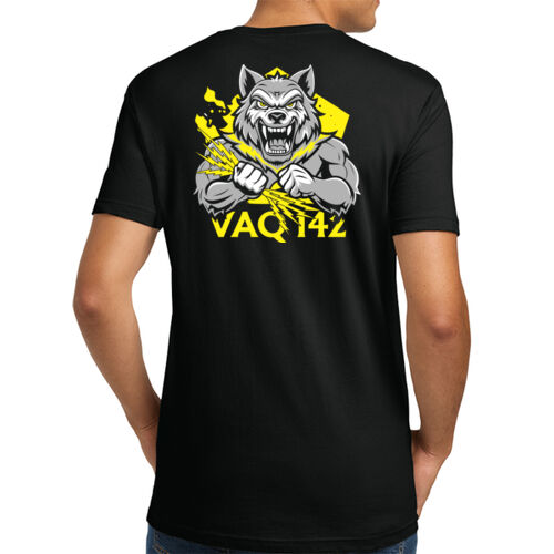 US Navy VAQ 142 Gray Wolves - Apparel Unisex Cotton Tee  Thumbnail