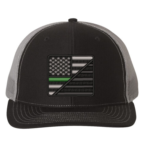 Military Flag Patch Trucker Cap | Support Our Troops | Low Profile Trucker Snapback Hat Thumbnail