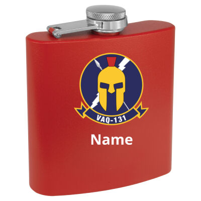 VAQ-131 Lancers  - 6oz  Stainless Steel Matte Flask Thumbnail