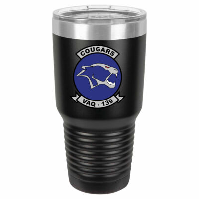 VAQ-139 Cougars - 30oz Ringneck Vacuum Insulated Tumbler w/Clear Lid Thumbnail
