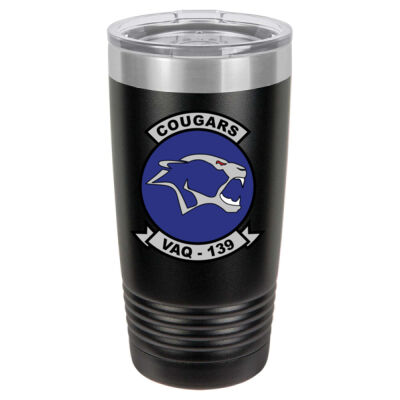 VAQ-139 Cougars - 20oz Ringneck Vacuum Insulated Tumbler w/Clear Lid Thumbnail