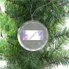 3 1/4" Round Clear Glass Ornament with Silver String Thumbnail