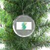 3 1/4" Round Clear Glass Ornament with Silver String Thumbnail