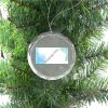 3 1/4" Round Clear Glass Ornament with Silver String Thumbnail