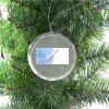 3 1/4" Round Clear Glass Ornament with Silver String Thumbnail