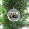 3 1/4" Round Clear Glass Ornament with Silver String Thumbnail