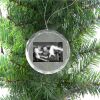 3 1/4" Round Clear Glass Ornament with Silver String Thumbnail