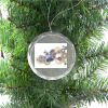 3 1/4" Round Clear Glass Ornament with Silver String Thumbnail