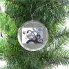 3 1/4" Round Clear Glass Ornament with Silver String Thumbnail