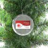 3 1/4" Round Clear Glass Ornament with Silver String Thumbnail